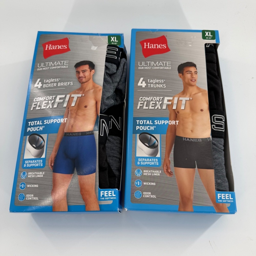 Hanes TWO (2) 4-Packs Boxer Briefs Ultimate Men's Comfort Flex Fit Ultra Soft XL